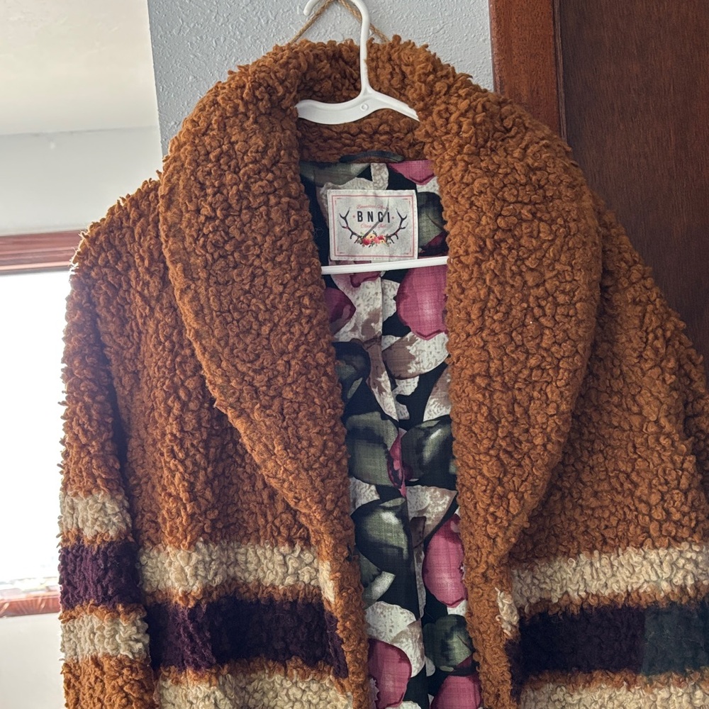 Women's Brown Sherpa Coat BNCI small - Picture 2 of 8